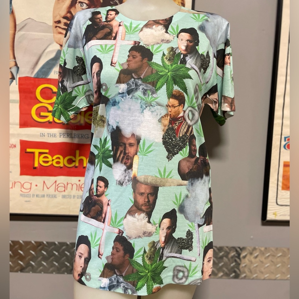 Seth Rogen & James Franco Sublimation-T by American Apparel 420 Smoking T-Shirt